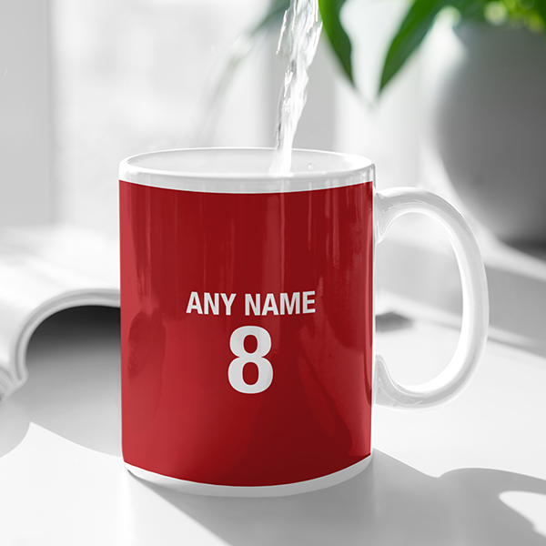 Bayern Munich 2019/2020 Champions of Europe Inspired Colours for Personalised Football Mug with optional Coaster. Perfect item for the Bavarians fan.