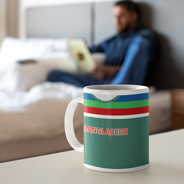 Bangladesh Retro Style Home Kit Shirt Inspired Colours for Personalised Football Mug with optional Coaster. Perfect item for the Tigers fan.