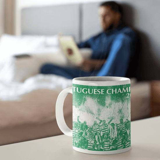 Sporting CP Lisbon 2020/2021 Portuguese Champions Inspired Personalised Football Mug with optional Coaster. Perfect item for the Leões fan.